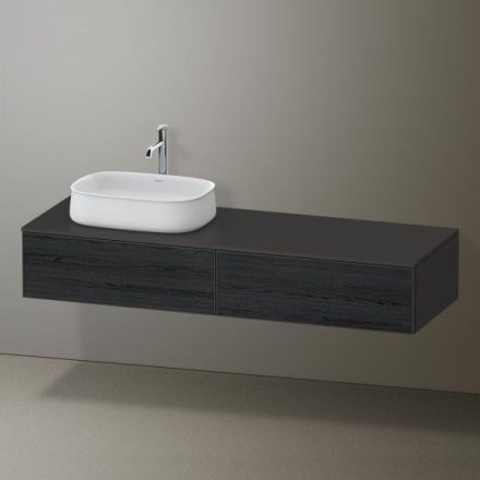 Duravit Zencha balos alsószekrény 160, dió fiókrendezővel, fekete tölgy/matt grafit ZE4814L16800G00