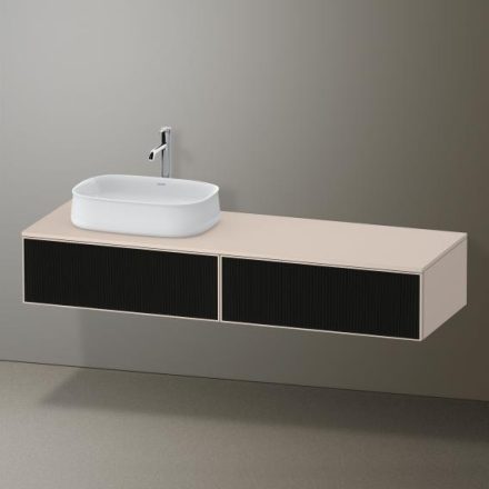 Duravit Zencha balos alsószekrény 160, tölgy fiókrendezők, textúrált fekete/matt taupe ZE4814L63830L00