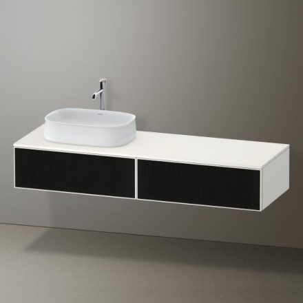 Duravit Zencha balos alsószekrény 160, dió fiókrendezők, textúrált fekete/matt fehér ZE4814L63840H00