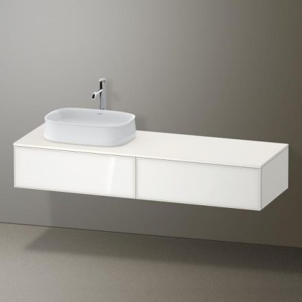 Duravit Zencha balos alsószekrény 160, dió fiókrendezővel, fehér üveg/matt fehér ZE4814L64840F00