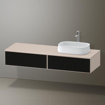 Duravit Zencha jobbos alsószekrény 160, dió fiókrendezővel, textúrált fekete/matt taupe ZE4814R63830F00