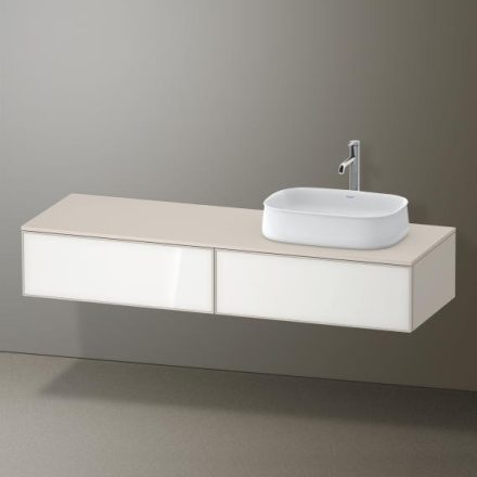 Duravit Zencha jobbos alsószekrény 160, dió fiókrendezővel, fehér üveg/matt taupe ZE4814R64830F00