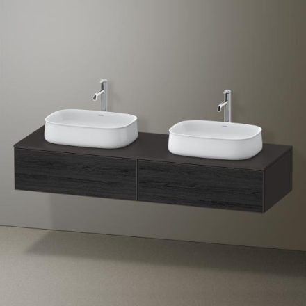 Duravit Zencha fiókos alsószekrény 160, dió fiókrendezővel, fekete tölgy/matt grafit ZE4815B16800F00