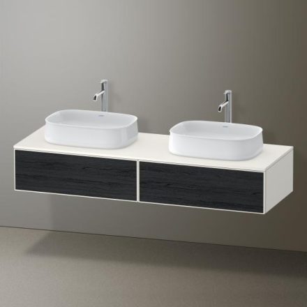 Duravit Zencha fiókos alsószekrény 160, dió fiókrendezővel, fekete tölgy/matt fehér ZE4815B16840G00