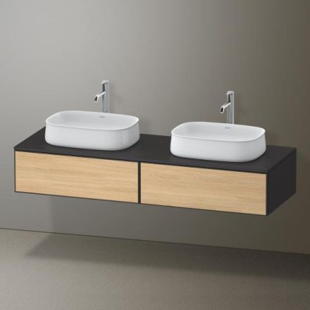 Duravit Zencha fiókos alsószekrény 160, dió fiókrendezővel, natúr tölgy/matt grafit ZE4815B30800F00