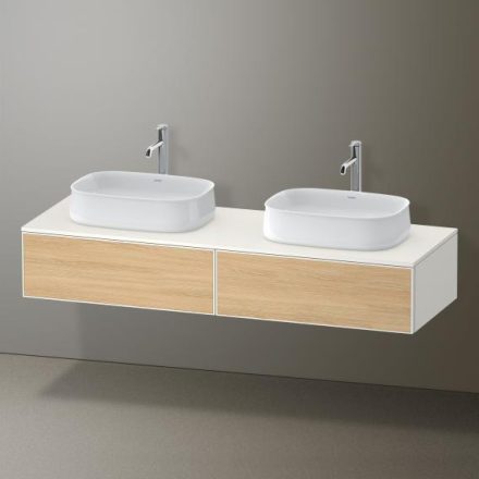 Duravit Zencha fiókos alsószekrény 160, dió fiókrendezővel, natúr tölgy/matt fehér ZE4815B30840F00