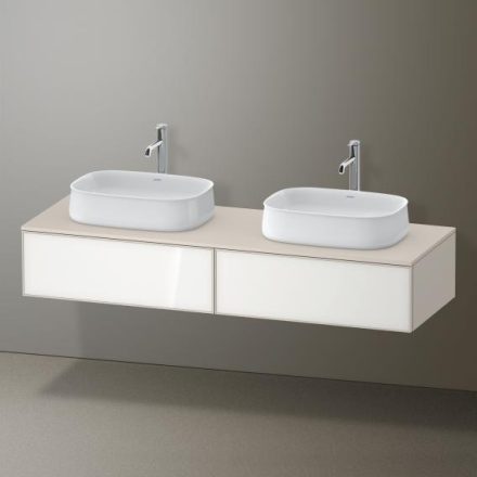 Duravit Zencha fiókos alsószekrény 160, tölgy fiókrendezővel, fehér üveg/matt taupe ZE4815B64830J00