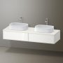 Duravit Zencha fiókos alsószekrény 160, tölgy fiókrendezővel, fehér üveg/matt fehér ZE4815B64840J00