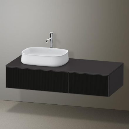 Duravit Zencha balos alsószekrény 130, fiókrendező nélkül, strukturált fekete/matt grafit ZE4816063800000