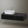 Duravit Zencha balos alsószekrény 130, dió fiókrendezővel, strukturált fekete/matt grafit ZE4816063800F00