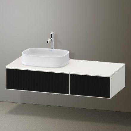 Duravit Zencha balos alsószekrény 130, fiókrendező nélkül, strukturált fekete/matt fehér ZE4816063840000