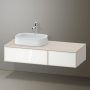 Duravit Zencha balos alsószekrény 130, fiókrendező nélkül, fehér üveg/matt taupe ZE4816064830000