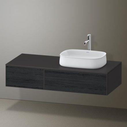 Duravit Zencha jobbos alsószekrény 130, fiókrendező nélkül, fekete tölgy/matt grafit ZE4817016800000