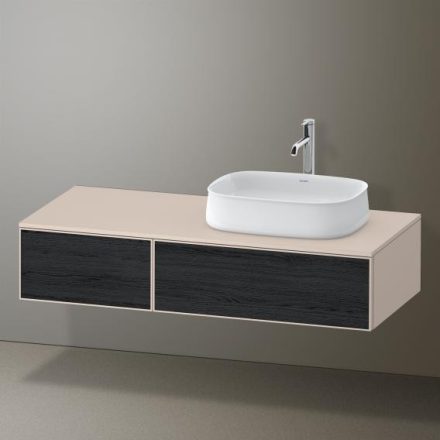 Duravit Zencha jobbos alsószekrény 130, tölgy fiókrendezővel, fekete tölgy/matt taupe ZE4817016830K00