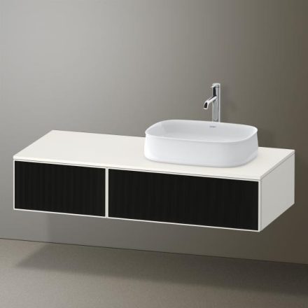 Duravit Zencha jobbos alsószekrény 130, dió fiókrendezővel, strukturált fekete/matt fehér ZE4817063840G00