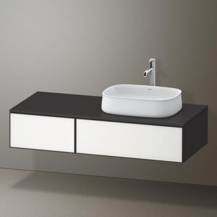 Duravit Zencha jobbos alsószekrény 130, fiókrendező nélkül, fehér üveg/matt grafit ZE4817064800000