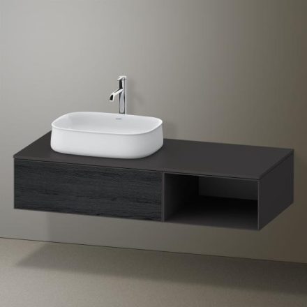 Duravit Zencha balos alsószekrény 130, dió fiókrendezővel, fekete tölgy/matt grafit ZE4818016800F00