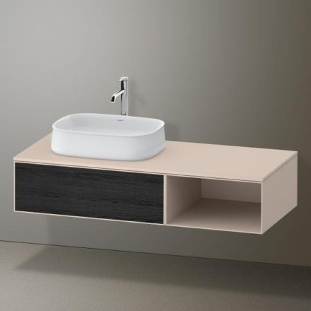 Duravit Zencha balos alsószekrény 130, tölgy fiókrendezővel, fekete tölgy/matt taupe ZE4818016830J00