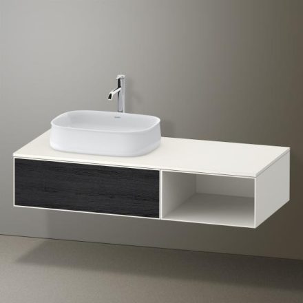 Duravit Zencha balos alsószekrény 130, tölgy fiókrendezővel, fekete tölgy/matt fehér ZE4818016840J00