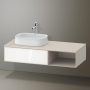 Duravit Zencha balos alsószekrény 130, tölgy fiókrendezővel, fehér üveg/matt taupe ZE4818064830J00