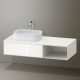 Duravit Zencha balos alsószekrény 130, tölgy fiókrendezővel, fehér üveg/matt fehér ZE4818064840J00