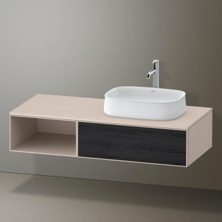 Duravit Zencha jobbos alsószekrény 130, fiókrendező nélkül, fekete tölgy/matt taupe ZE4819016830000