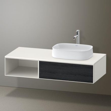 Duravit Zencha jobbos alsószekrény 130, tölgy fiókrendezővel, fekete tölgy/matt fehér ZE4819016840K00