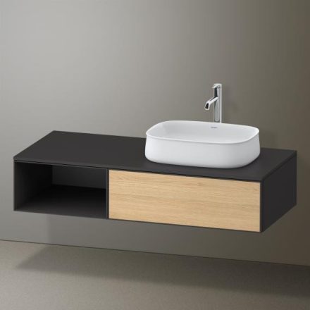 Duravit Zencha jobbos alsószekrény 130, dió fiókrendezővel, natúr tölgy/matt grafit ZE4819030800G00