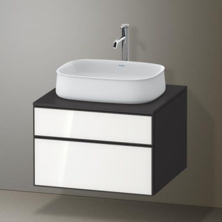 Duravit Zencha alsószekrény 65, tölgy fiókrendezővel, fehér üveg/matt grafit ZE4820064800I00