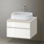 Duravit Zencha alsószekrény 65, fiókrendező nélkül, fehér üveg/matt taupe ZE4820064830000