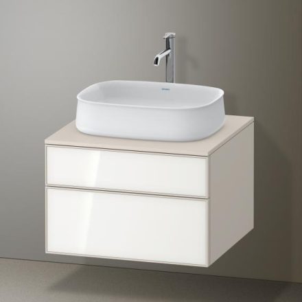 Duravit Zencha alsószekrény 65, tölgy fiókrendezővel, fehér üveg/matt taupe ZE4820064830I00