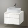 Duravit Zencha alsószekrény 65, tölgy fiókrendezővel, fehér üveg/matt fehér ZE4820064840I00