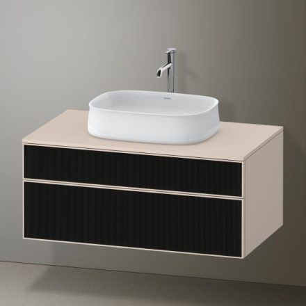 Duravit Zencha alsószekrény 100, fiókrendező nélkül, strukturált fekete/matt taupe ZE4821063830000