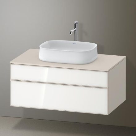 Duravit Zencha alsószekrény 100, tölgy fiókrendezővel, fehér üveg/matt taupe ZE4821064830I00