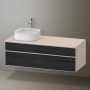 Duravit Zencha balos alsószekrény 130, tölgy fiókrendezővel, fekete tölgy/matt taupe ZE4822L16830I00