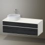 Duravit Zencha balos alsószekrény 130, fiókrendező nélkül, fekete tölgy/matt fehér ZE4822L16840000