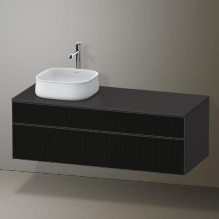 Duravit Zencha balos alsószekrény 130, dió fiókrendezővel, strukturált fekete/matt grafit ZE4822L63800E00