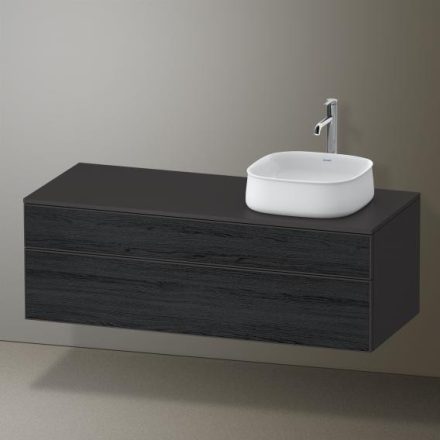 Duravit Zencha jobbos alsószekrény 130, tölgy fiókrendezővel, fekete tölgy/matt grafit ZE4822R16800I00