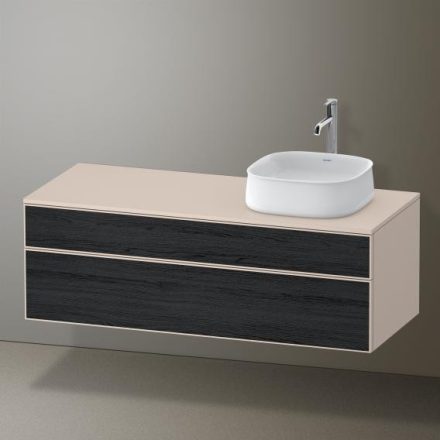 Duravit Zencha jobbos alsószekrény 130, dió fiókrendezővel, fekete tölgy/matt taupe ZE4822R16830E00