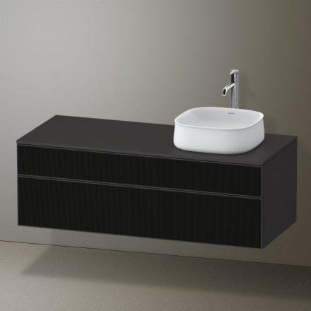 Duravit Zencha jobbos alsószekrény 130, fiókrendező nélkül, strukturált fekete/matt grafit ZE4822R63800000