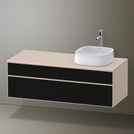 Duravit Zencha jobbos alsószekrény 130, fiókrendező nélkül, strukturált fekete/matt taupe ZE4822R63830000