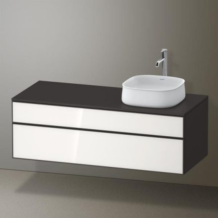 Duravit Zencha jobbos alsószekrény 130, fiókrendező nélkül, fehér üveg/matt grafit ZE4822R64800000