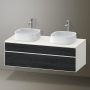 Duravit Zencha alsószekrény 130, fiókrendező nélkül, fekete tölgy/matt fehér ZE4823B16840000