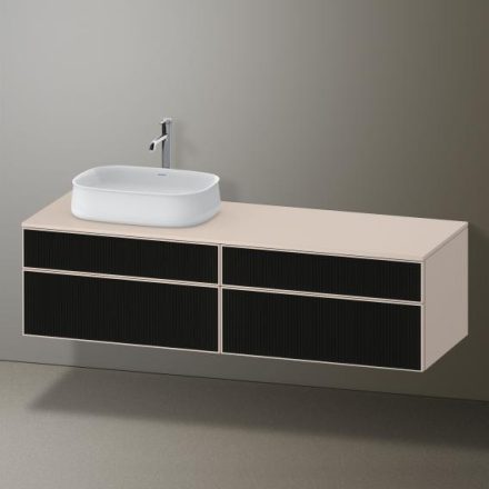 Duravit Zencha balos alsószekrény 160, dió fiókrendezők, strukturált fekete/matt taupe ZE4824L63830H00