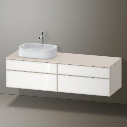 Duravit Zencha balos alsószekrény 160, dió fiókrendezővel, fehér üveg/matt taupe ZE4824L64830F00