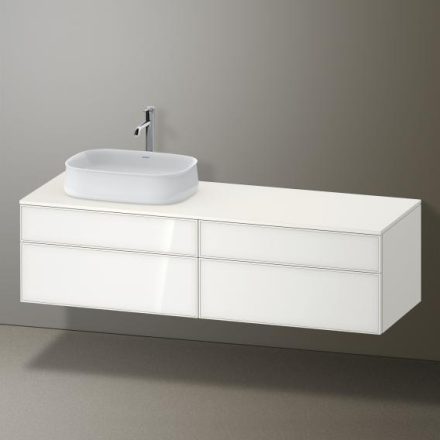 Duravit Zencha balos alsószekrény 160, dió fiókrendezővel, fehér üveg/matt fehér ZE4824L64840F00