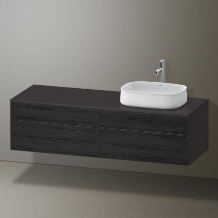 Duravit Zencha jobbos alsószekrény 160, tölgy fiókrendezővel, fekete tölgy/matt grafit ZE4824R16800J00