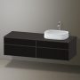 Duravit Zencha jobbos alsószekrény 160, dió fiókrendezővel, strukturált fekete/matt grafit ZE4824R63800G00