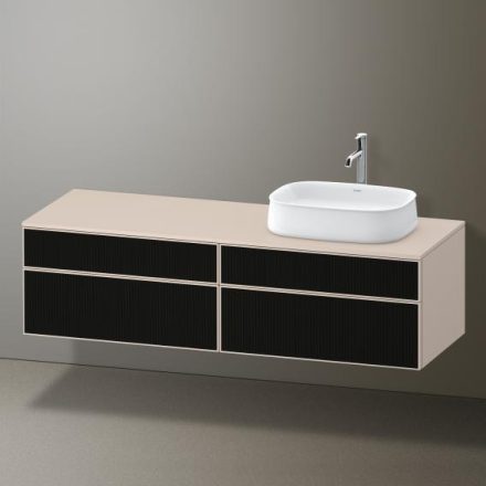 Duravit Zencha jobbos alsószekrény 160, fiókrendező nélkül, strukturált fekete/matt taupe ZE4824R63830000