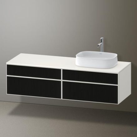 Duravit Zencha jobbos alsószekrény 160, tölgy fiókrendezővel, strukturált fekete/matt fehér ZE4824R63840K00